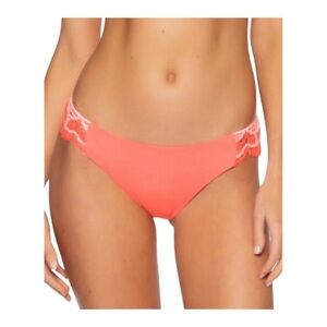 Becca by Rebecca Virtue CORAL CRUSH Crochet-Trim Bikini Bottom NWOT